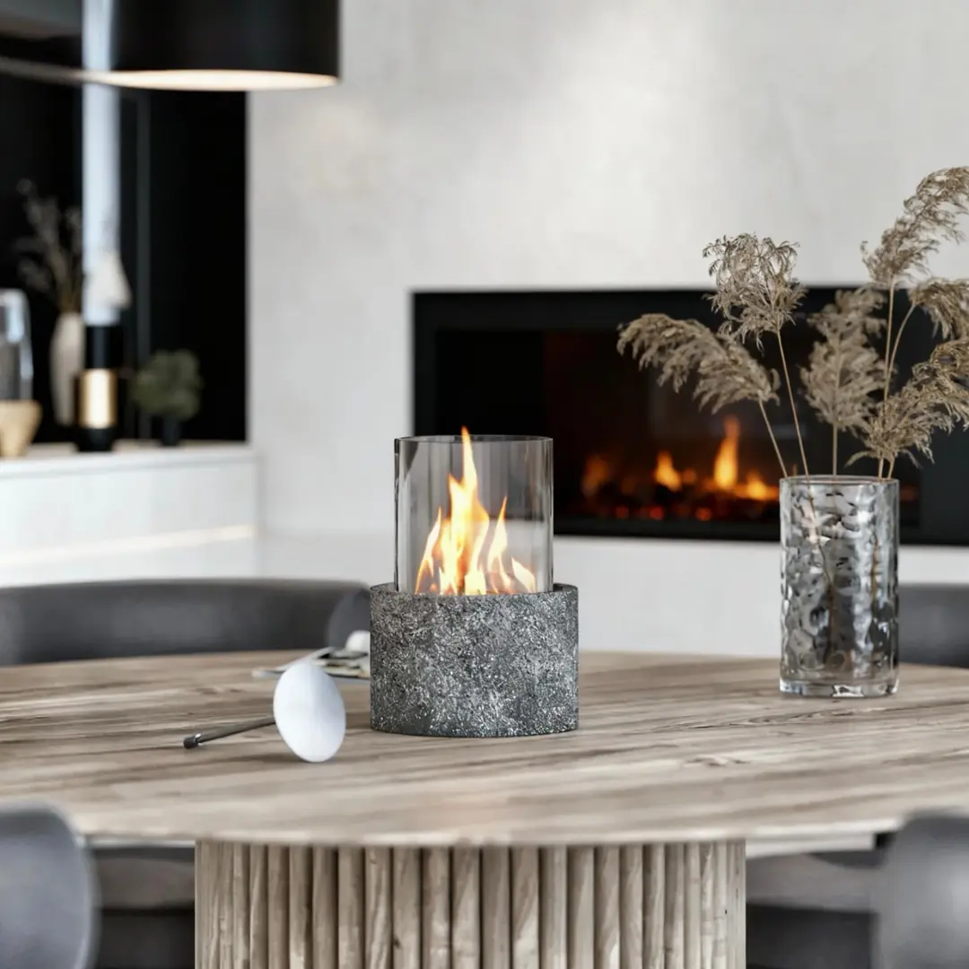 Table Top Flame Hafif Beton Bioethanol Şömine