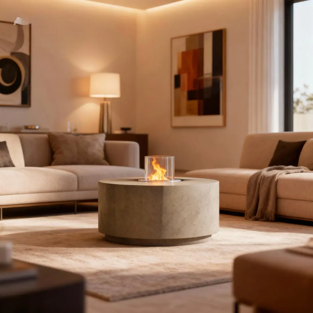 Aura Flame Hafif Beton Bioethanol Taşınabilir Şömine
