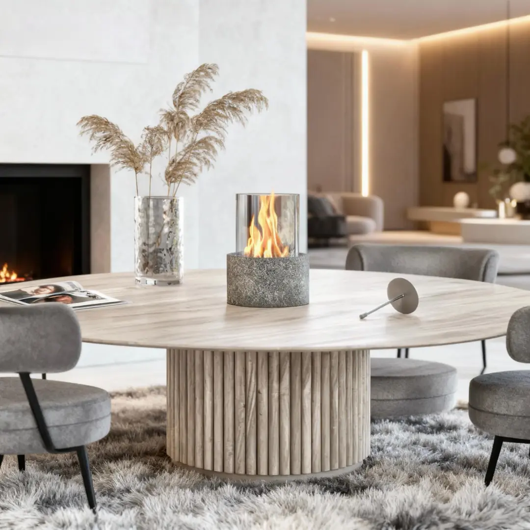 Table Top Flame Hafif Beton Bioethanol Şömine