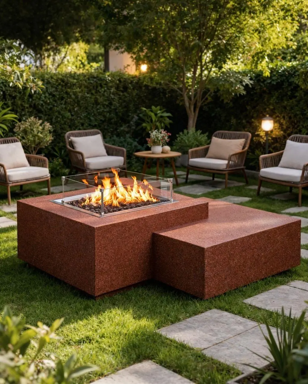 Linea Flame Hafif Beton Bioethanol Taşınabilir Şömine