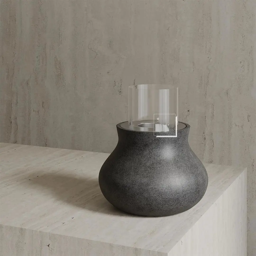 Pear Flame Hafif Beton Bioethanol Taşınabilir Şömine