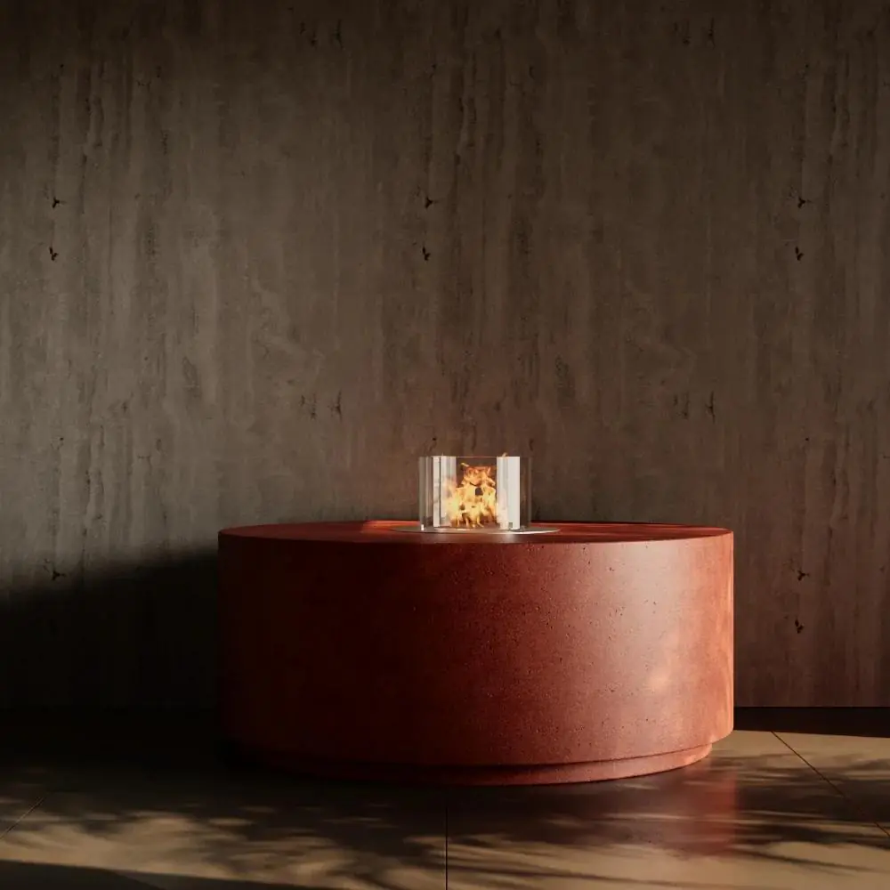 Cylinder Flame Hafif Beton Bioethanol Taşınabilir Şömine