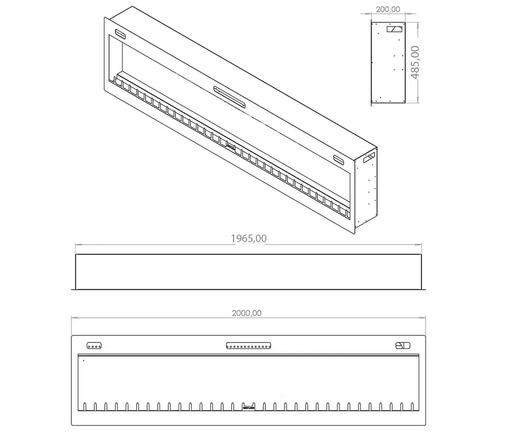 SL - 200 Elektrikli Şömine (Isıtmalı)