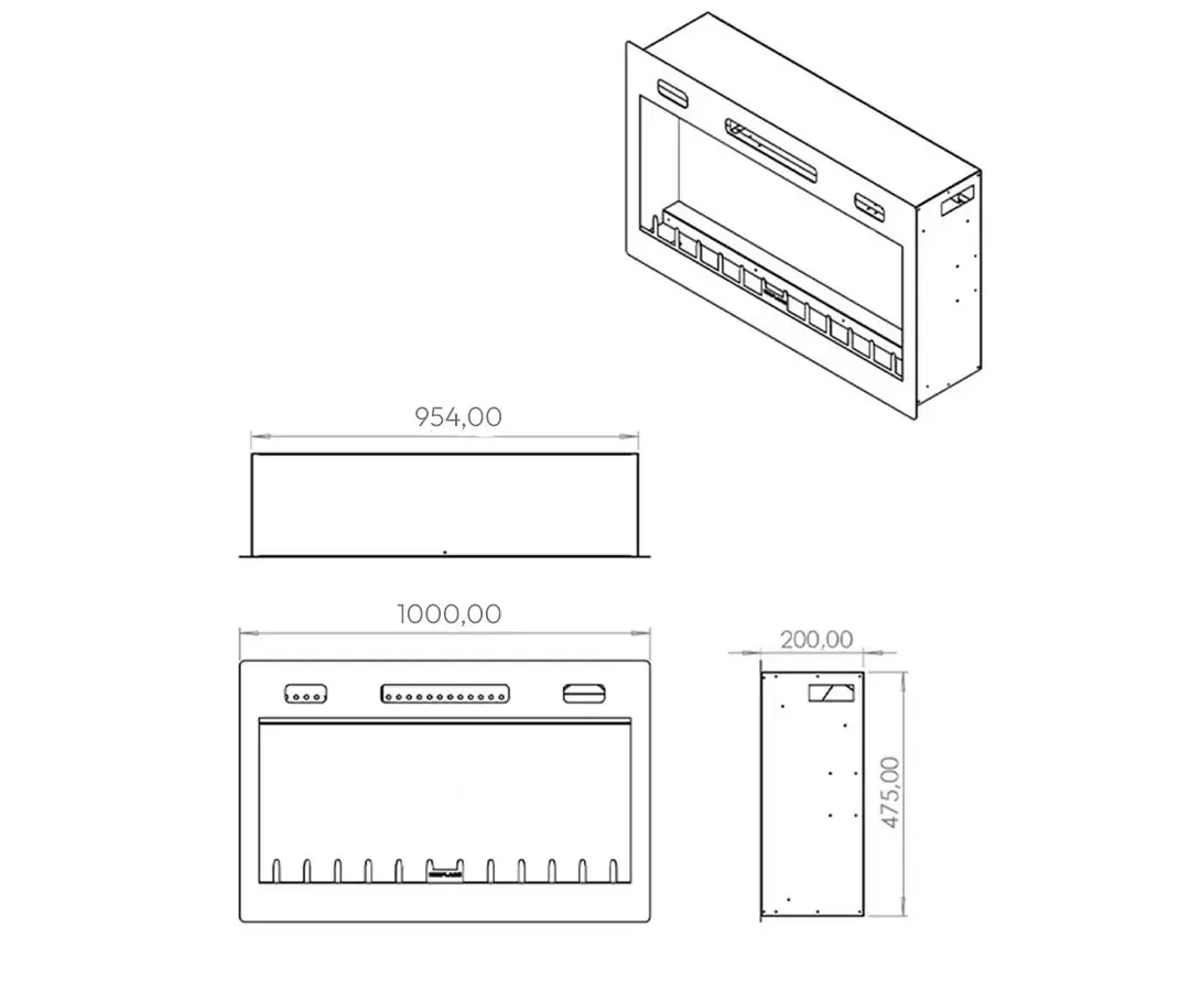 SL - 100 Elektrikli Şömine (Isıtmasız)