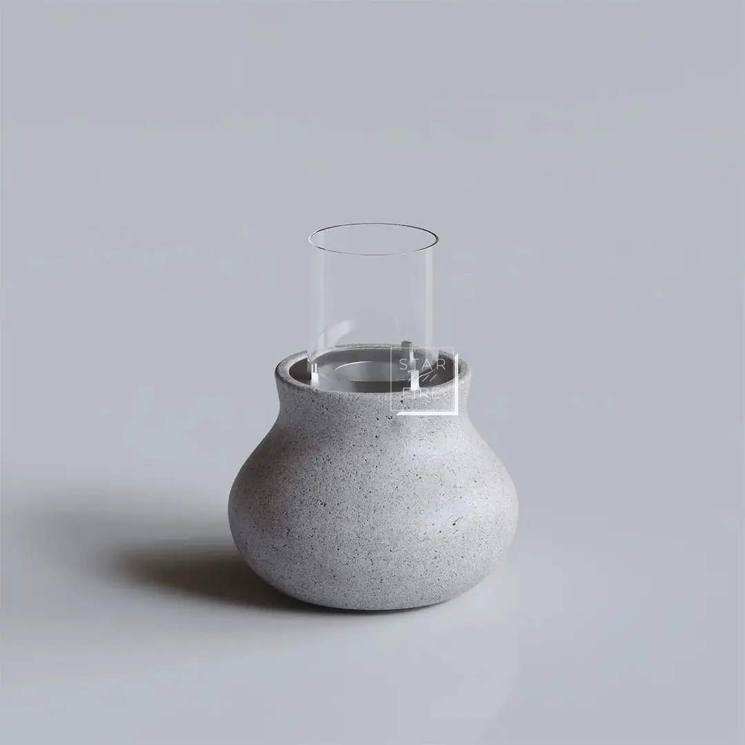 Pear Flame Hafif Beton Bioethanol Taşınabilir Şömine