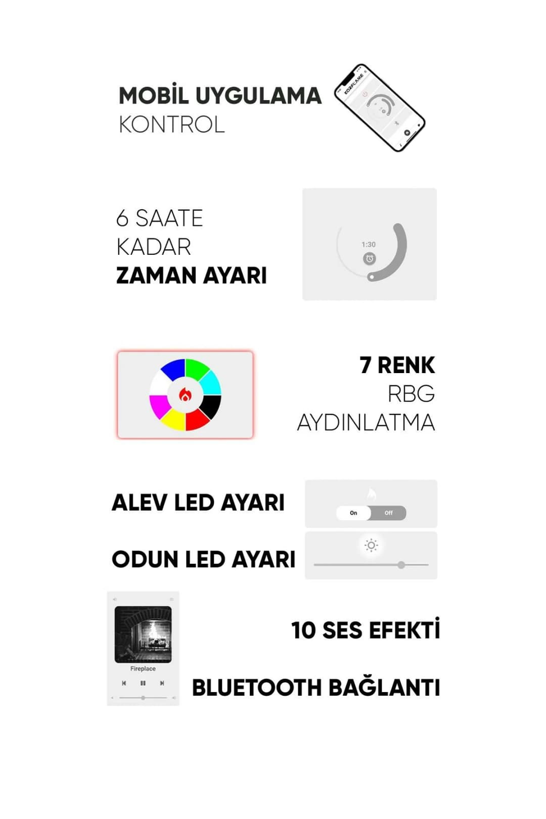 SL - 160 Elektrikli Şömine (Isıtmasız)