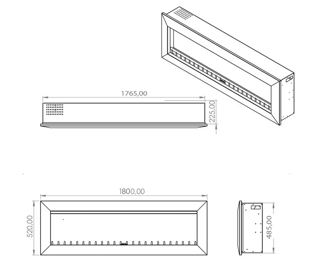 SL -  180 Elektrikli Şömine (Isıtmalı) 