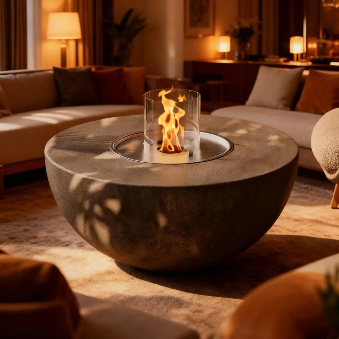 Sapphire Flame Hafif Beton Bioethanol Taşınabilir Şömine